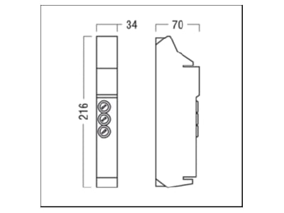 Dimensional drawing Zumtobel ONLITE SCM Monitoring device for emergency power