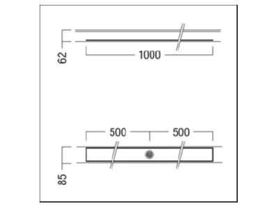 Dimensional drawing Zumtobel RESCLITE  42186072 Emergency luminaire 4 7W IP20 RESCLITE 42186072