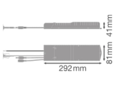 Dimensional drawing LEDVANCE EMCONVBOX105V3WLIAT3 Emergency lighting power supply unit