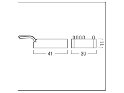 Dimensional drawing Zumtobel ED 1RUK Button panel for bus system