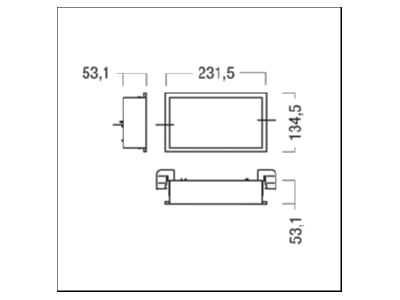 Dimensional drawing Zumtobel PURESIGN  42186872 Emergency luminaire 6 8W IP42 PURESIGN 42186872