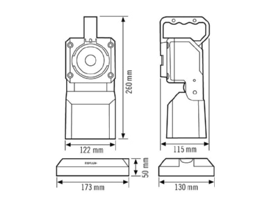 Mazeichnung ESYLUX SLP 2 Handscheinwerfer