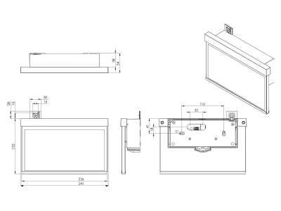 Mazeichnung RP Technik AMW001SC E LED Rettungszeichenleuchte EB   SC 1h