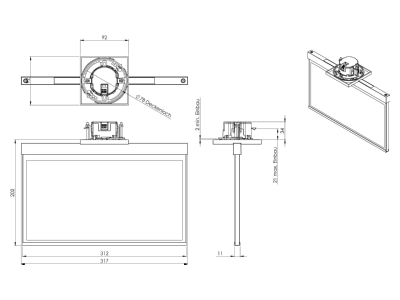 Mazeichnung RP Technik AXE009ML E LED Rettungszeichenleuchte ZB   ML
