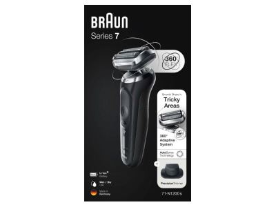 Product image detailed view 1 BRAUN 7 71 N1200s sw gr Wet  dry shaver accumulator operated
