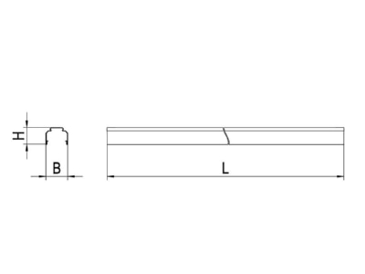 Dimensional drawing Ridi Leuchten VLTM 1000 11 2 5 Support profile light line system 1000mm