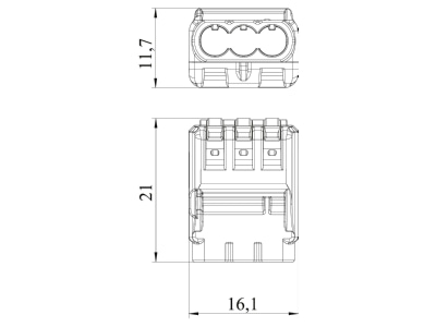 Dimensional drawing 2 OBO 61 325 FL Screw less terminal 3x0 2   2 5mm 