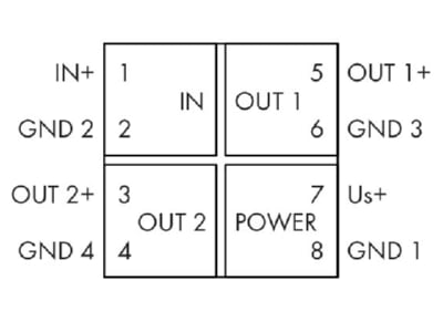 Circuit diagram WAGO 857 424 Isolation amplifier
