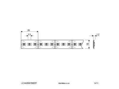 Mazeichnung EVN LSTRSB202415002227 LED Strip 5m 2700K 24V DC IP20