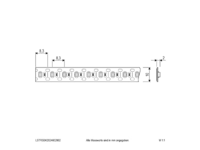 Mazeichnung EVN LSTRSBK2024602802 LED Strip 5m 3000K 24V DC IP20