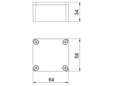 Dimensional drawing 2 OBO Mx 060503 CR3 Distribution cabinet  empty  34x58mm
