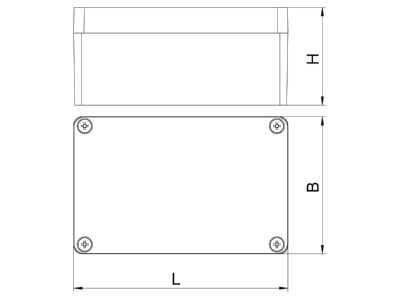 Dimensional drawing 2 OBO Mx 120805 CR3 Distribution cabinet  empty  57x80mm
