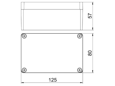 Dimensional drawing 3 OBO Mx 120805 CR3 Distribution cabinet  empty  57x80mm