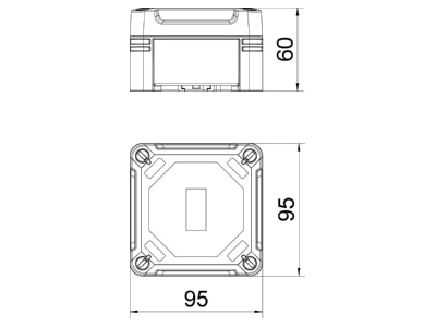 Dimensional drawing 3 OBO X01C SW Distribution cabinet  empty  60x95mm