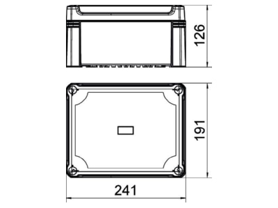 Dimensional drawing 3 OBO X16C LGR Distribution cabinet  empty  126x191mm