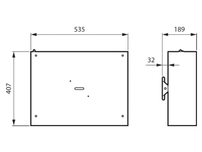 Dimensional drawing Signify PLS SM310C2xTUVPLL60WHFS Ceiling  wall luminaire 2x38W