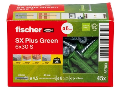 Detailed view 1 Fischer DE SXPlusGreen6x30S All purpose plug
