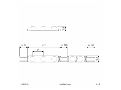 Mazeichnung EVN LCB30110 LED Modul 10er Kette 6500K IP67