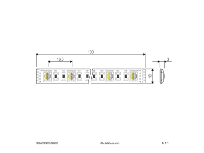 Dimensional drawing EVN SB5424150509902 Light ribbon  hose  strip