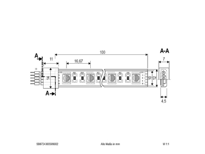 Mazeichnung EVN SB6724150509902 LED Strip 24V 5m RGBW