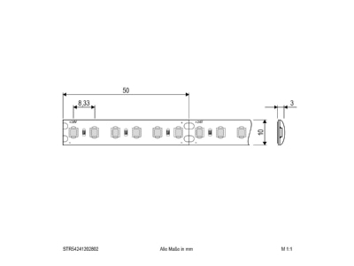 Mazeichnung EVN STR54241202802 LED Strip 24V 5m 3000K