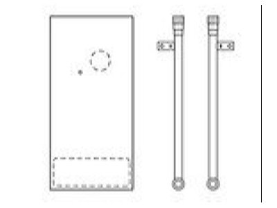 Line drawing Vaillant 0020138088 Mounting frame for hot water device