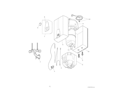 Explosionszeichnung 1 Bosch Thermotechnik TR2500 TO 10 B Kleinspeicher 10L Uebertisch