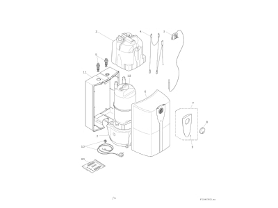 Exploded view Bosch Thermotechnik TR2500TO 10 T Small storage water heater 10l