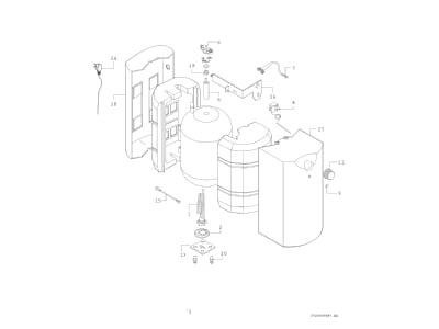 Exploded view 1 Bosch Thermotechnik TR3500T 10 T Small storage water heater 10l
