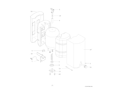 Exploded view 1 Bosch Thermotechnik TR3500T 15 B Small storage water heater 15l
