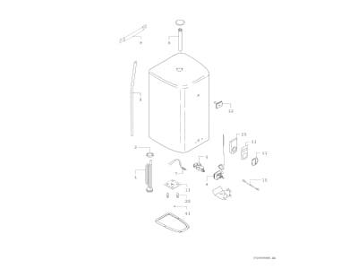 Exploded view 1 Bosch Thermotechnik TR3500T 30 B Wall storage tank 30l
