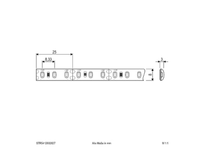 Dimensional drawing EVN STR5412602827 Light ribbon  hose  strip 12V white