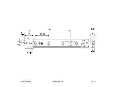 Dimensional drawing EVN STR6712302827 Light ribbon  hose  strip 12V white