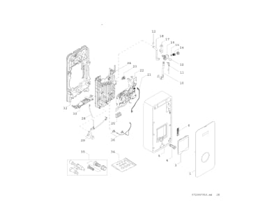 Exploded view 1 Bosch Thermotechnik TR400115 18 21EB Instantaneous water heater
