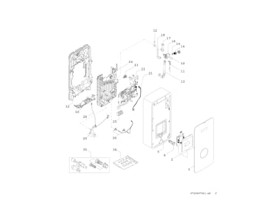 Exploded view 1 Bosch Thermotechnik TR700115 18 21DESOB Instantaneous water heater
