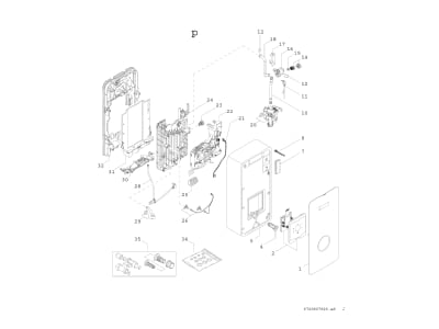 Exploded view 1 Bosch Thermotechnik TR8501i21 2427DESOAB Instantaneous water heater
