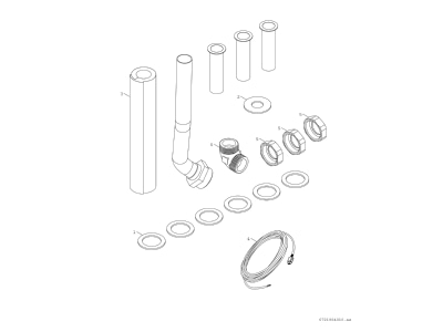 Exploded view 2 Bosch Thermotechnik DHW Kit Connection tube mounting kit