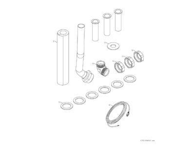 Exploded view 1 Bosch Thermotechnik DHW Kit Connection tube mounting kit
