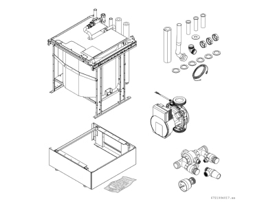 Exploded view 2 Bosch Thermotechnik DHW Kit Connection tube mounting kit
