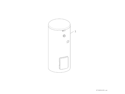 Exploded view 3 Bosch Thermotechnik WPS390 1EP1C Storage tank central heating cooling
