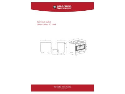 Dimensional drawing Oranier DC 1999 eds Electro Cooker