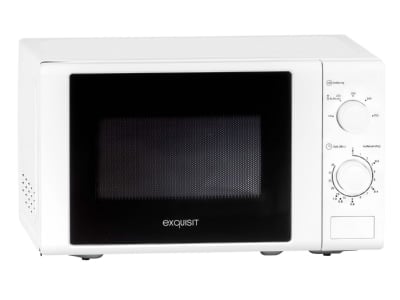 Product image slanted 3 EXQUISIT MW 900 030 ws Microwave oven 20l 700W white
