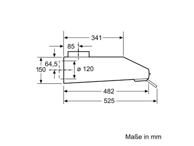 Dimensional drawing 2 Siemens MDA LU63LCC40 UB hood iQ100  60cm 
