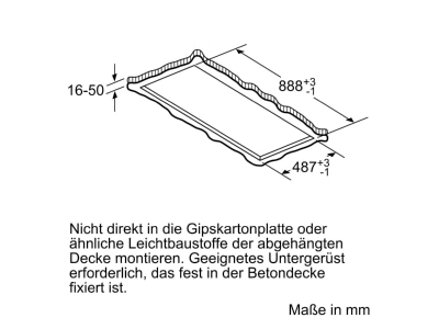 Dimensional drawing 2 Siemens MDA LR97CBS20 Ceiling ventilation IQ500  HomeConnect 
