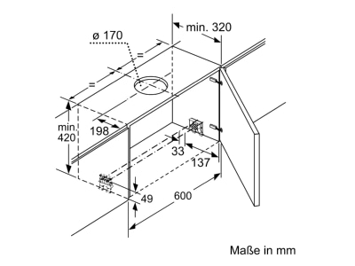 Dimensional drawing 1 Siemens MDA LI69SA684 Flat screen hood 
