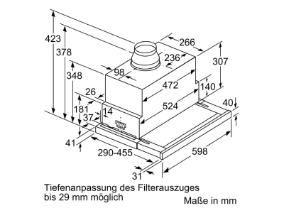 Dimensional drawing 2 Siemens MDA LI69SA684 Flat screen hood 
