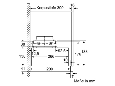 Dimensional drawing 5 Siemens MDA LI94LB530 Flat screen hood 
