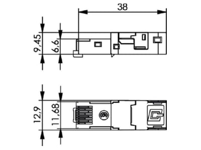 Mazeichnung Telegaertner J80026A0004 STX RJ45 Steckereinsatz AWG22 26 Cat 6