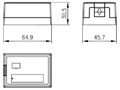 Mazeichnung Telegaertner H02000A0071 Modul Aufnahme 1 fach 46x64  aws