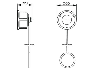 Mazeichnung Telegaertner H80030A0004 STX V1 Flanschschutzkappe